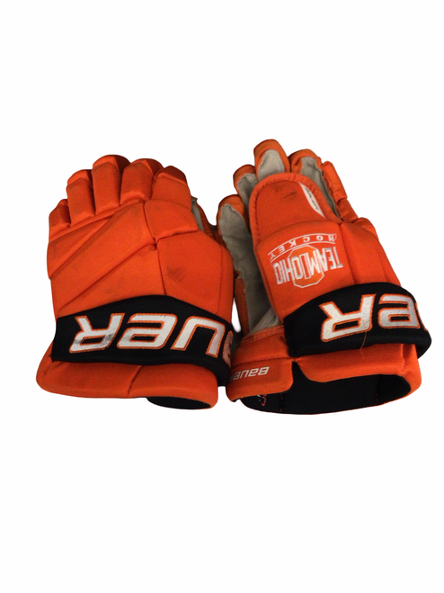 Vist Large View of Product Image Which is Used Bauer VAPOR ELITE Senior Gloves Orange 11"