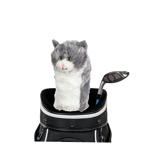 Vist Large View of Product Image Which is New Daphne's Golf Driver Headcover- Grey/White Cat