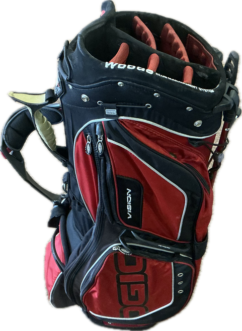 Vist Large View of Product Image Which is Used Ogio VISION Mens Stand Bag Black And Red