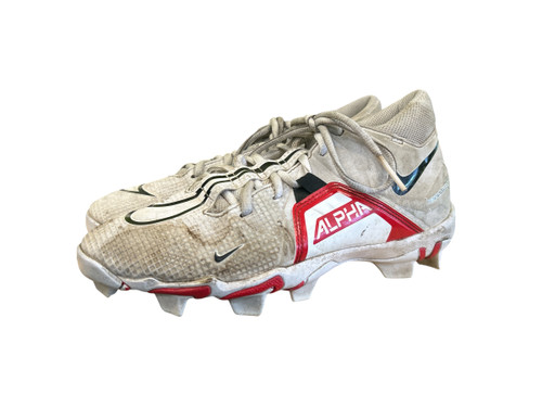 Vist Large View of Product Image Which is Used Nike ALPHA MENACE 3 SHARK Adult FB Cleats White Senior 6.5