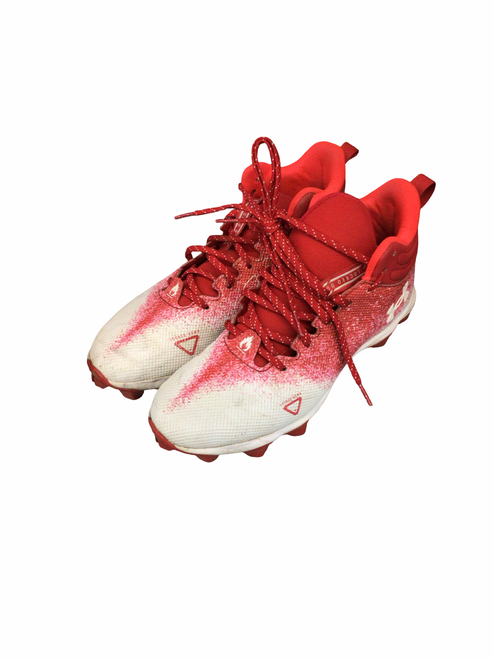 Vist Large View of Product Image Which is Used Under Armour Adult FB Cleats Red Senior 9.5