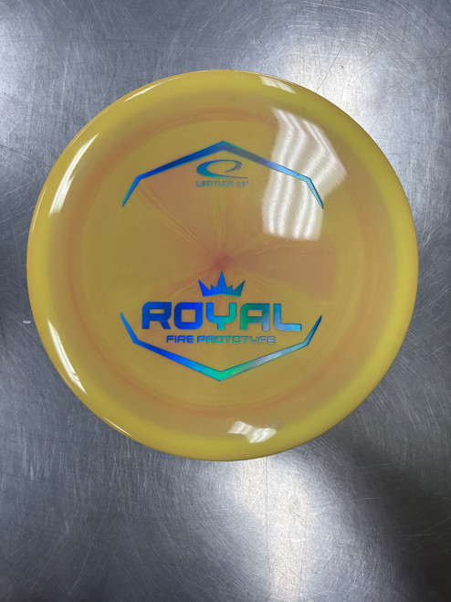 Vist Large View of Product Image Which is Used Latitude 64 ROYAL FIRE PROTOTYPE Disc Golf Mid Range Yellow