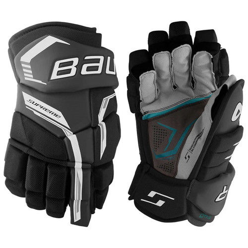 Vist Large View of Product Image Which is New Bauer SUPREME F40 Intermediate Gloves Black And White 12 1/2"