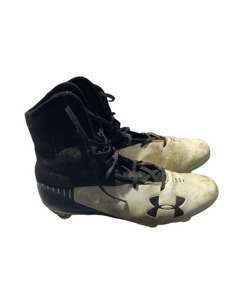 Vist Large View of Product Image Which is Used Under Armour Adult FB Cleats White Senior 10