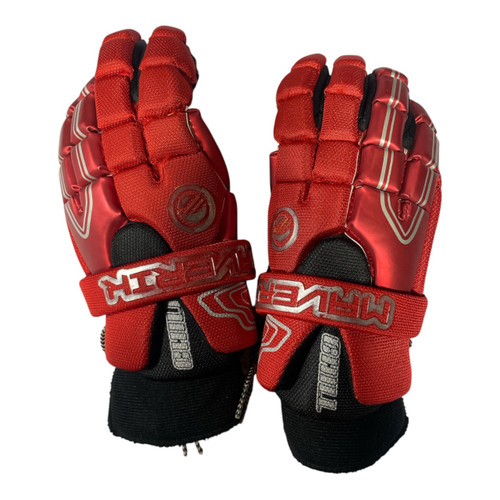 Vist Large View of Product Image Which is Used Maverik CHILL Lacrosse Gloves Mens Red 13"