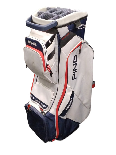 Vist Large View of Product Image Which is Used Ping TRAVERSE Mens Cart Bag White/Red/Navy