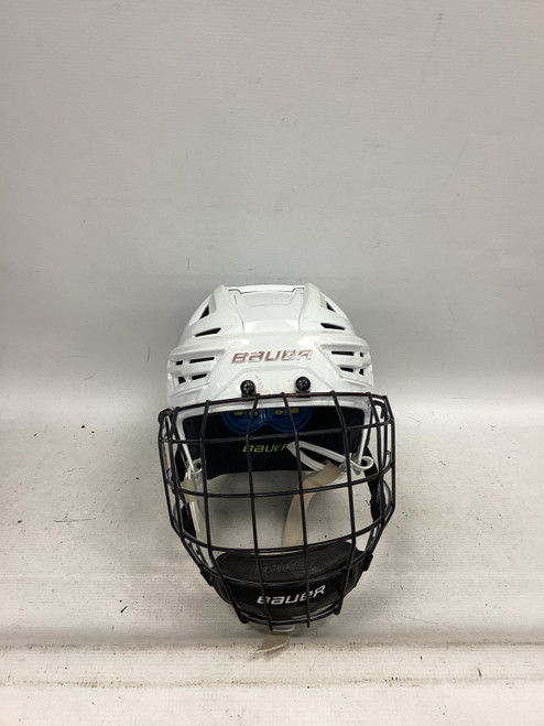 Vist Large View of Product Image Which is Used Bauer RE-AKT 150 M Helmet Cage Combo White MD