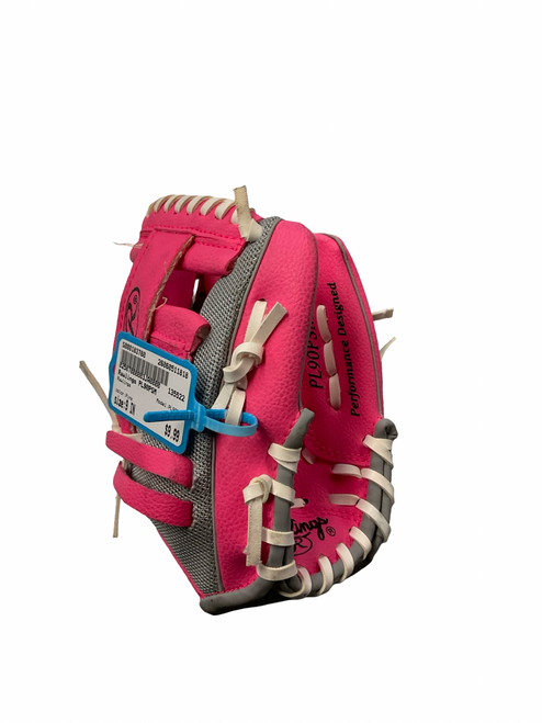 Vist Large View of Product Image Which is Used Rawlings PL90PSM BB/SB Glove RH Throw Pink 9"