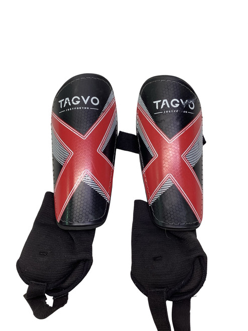 Vist Large View of Product Image Which is Used TAGVO SHINGUARDS Soccer Shin Guards Junior Black And Red SM