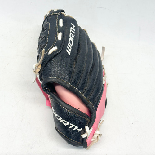 Vist Large View of Product Image Which is Used Worth W92PB BB/SB Glove LH Throw Black And Pink 9"