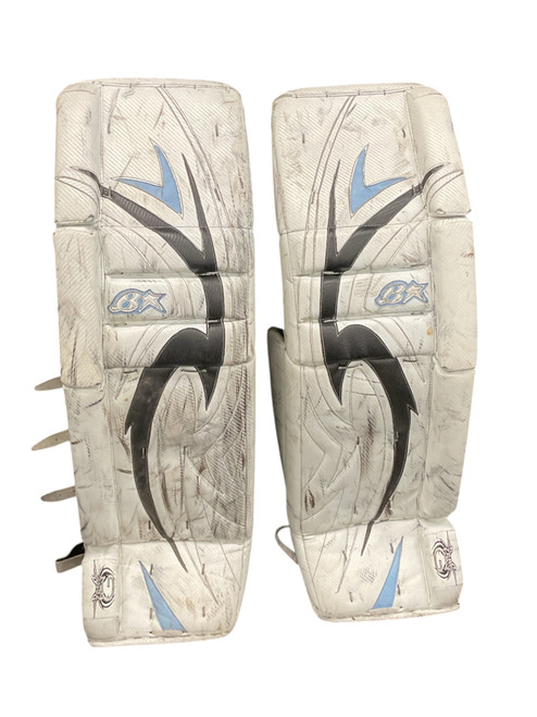 Vist Large View of Product Image Which is Used Brians ZERO G LEG GUARDS Goalie Leg Pads Senior White 36"