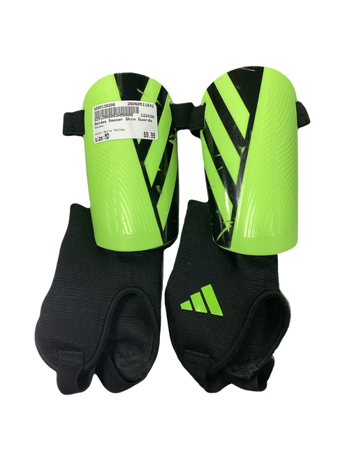 Vist Large View of Product Image Which is Used Adidas Soccer Shin Guards Junior Optic Yellow MD