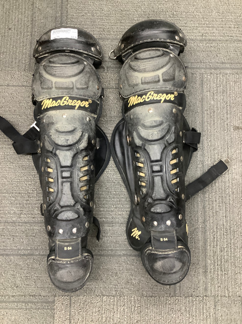 Vist Large View of Product Image Which is Used MacGregor YTH SHINS Catchers Leg Guards Black Youth