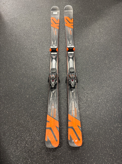 Vist Large View of Product Image Which is Used K2 KONIC SKIS Mens DH Ski/Binding Orange 177 cm