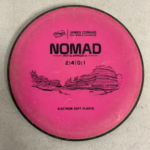 Vist Large View of Product Image Which is Used MVP ELECTRON SOFT NOMAD Disc Golf Putter Pink 173g