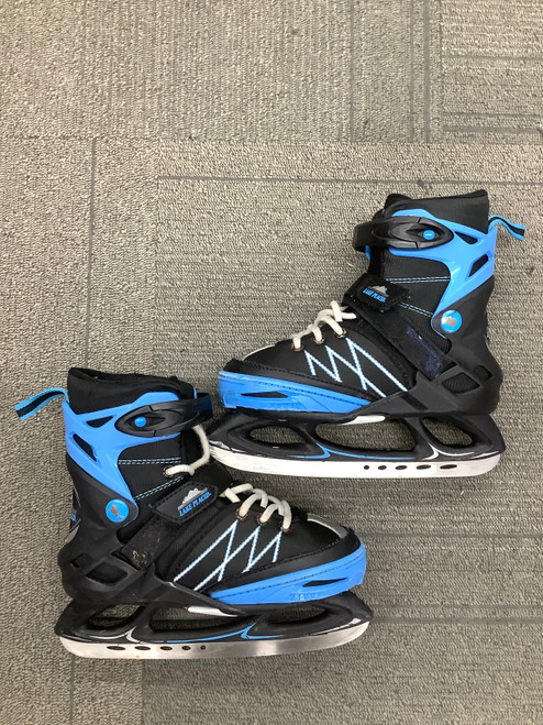 Vist Large View of Product Image Which is Used Lake Placid ADJ 11-2 Boys Softboot Skate Black Adjustable