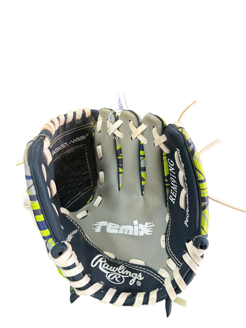 Vist Large View of Product Image Which is Used Rawlings REMIX BB/SB Glove T-ball Green 9"