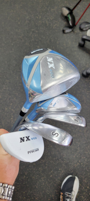 Vist Large View of Product Image Which is Used Precise NX 460 DRIVER HYB 8/9 SW PUTTER Womens Package Set RH Royal Blue 5 Piece