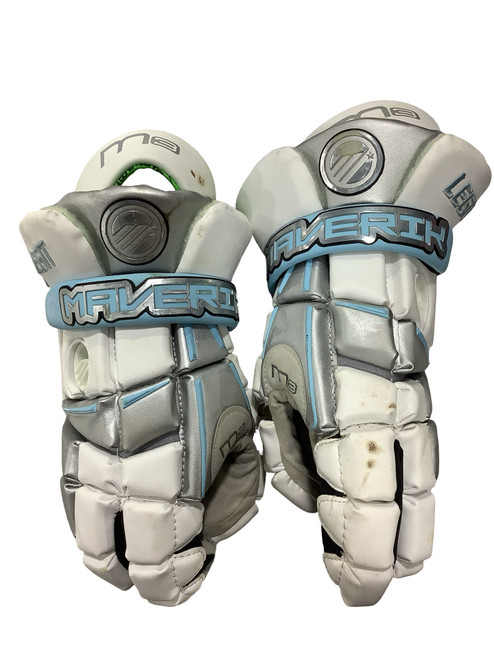 Vist Large View of Product Image Which is Used Maverik M3 LEGIT LACROSSE GLOVES Lacrosse Gloves Mens White LG