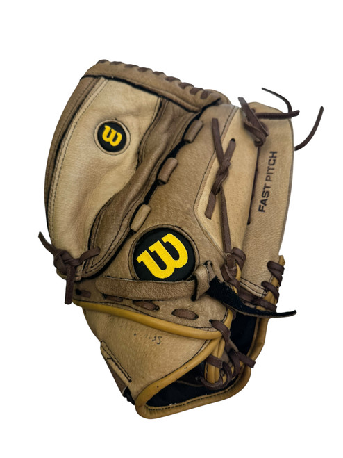 Vist Large View of Product Image Which is Used Wilson A440 BB/SB Glove RH Throw Brown 12 1/2"