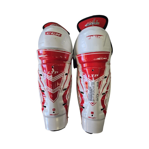 Vist Large View of Product Image Which is Used CCM LTP CAPITALS SHIN GUARDS Junior Shin Guards White 11"