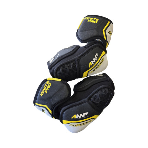 Vist Large View of Product Image Which is Used Bauer SUPREME IGNITE PRO JUNIOR ELBOW PADS Junior Elbow Pads LG