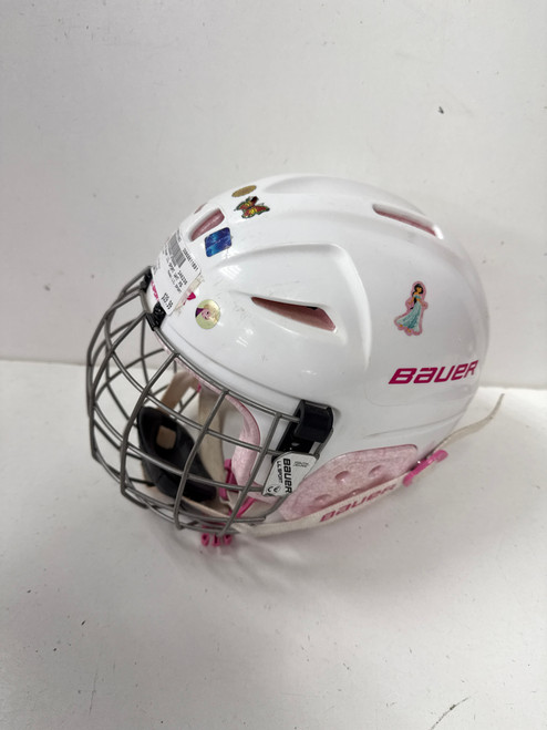 Vist Large View of Product Image Which is Used Bauer LIL SPORT Helmet Cage Combo White XS