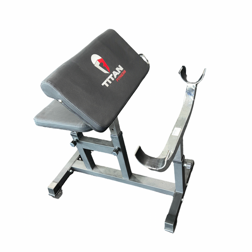 Vist Large View of Product Image Which is Used Titan Fitness PREACHER CURL Arm Curl Bench