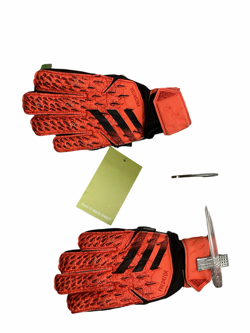 Vist Large View of Product Image Which is Used Adidas PREDATOR Soccer Goalie Gloves Orange 6