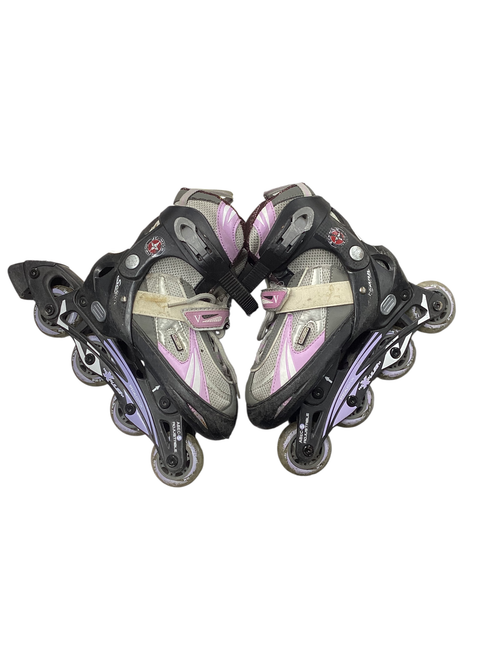 Vist Large View of Product Image Which is Used Schwinn CHALLENGE MODEL V Child Roller Quad Skates Pink Youth 09.5
