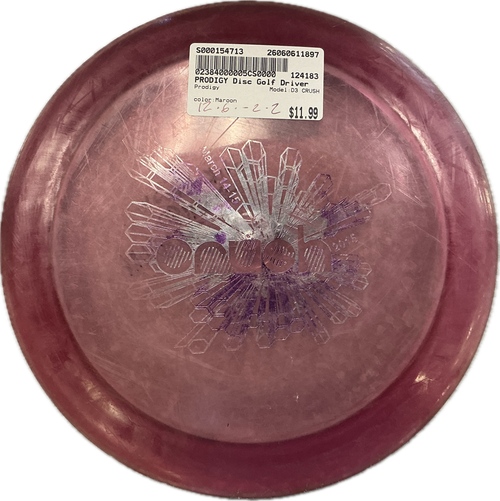 Vist Large View of Product Image Which is Used Prodigy D3 CRUSH Disc Golf Driver Maroon