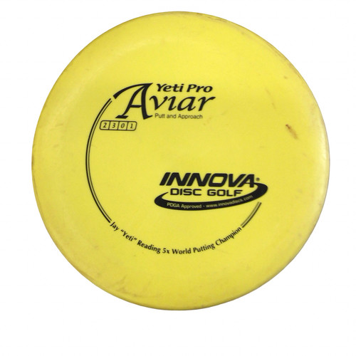 Vist Large View of Product Image Which is Used Innova AVIAR Disc Golf Putter Yellow