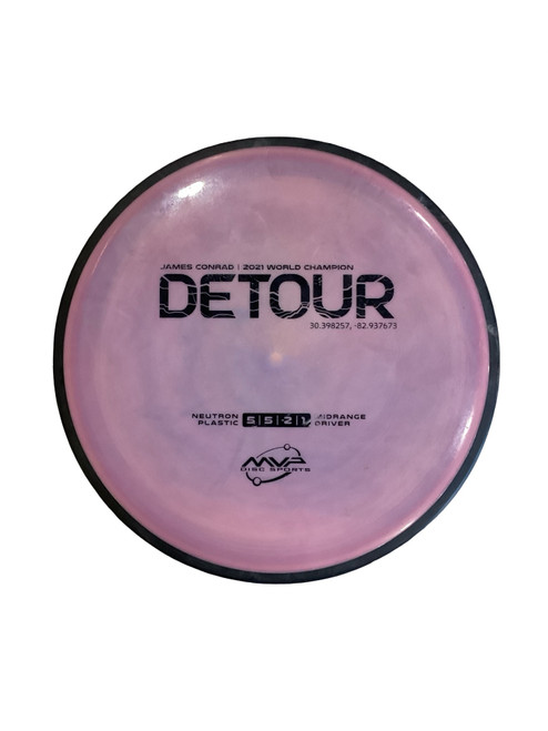Vist Large View of Product Image Which is Used MVP DETOUR Disc Golf Mid Range Pink 177g