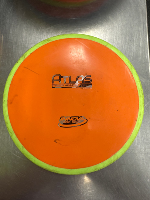 Vist Large View of Product Image Which is Used Innova ATLAS Disc Golf Mid Range Orange