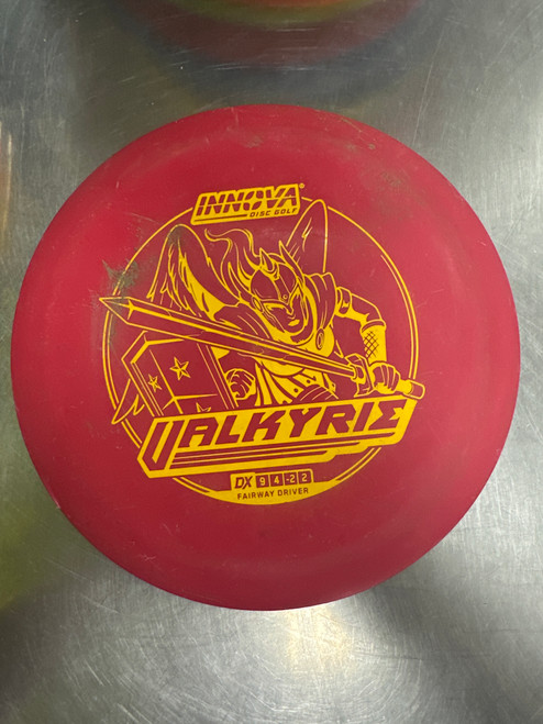 Vist Large View of Product Image Which is Used Innova DX VALKYRIE Disc Golf Driver Red