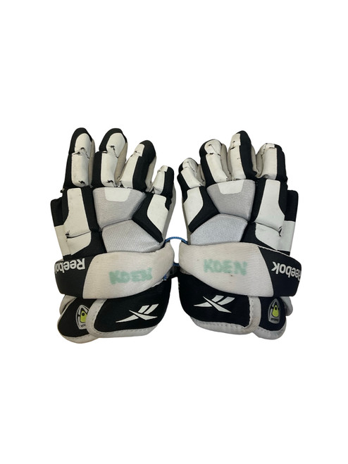 Vist Large View of Product Image Which is Used Reebok 3K Lacrosse Gloves Junior White 8"
