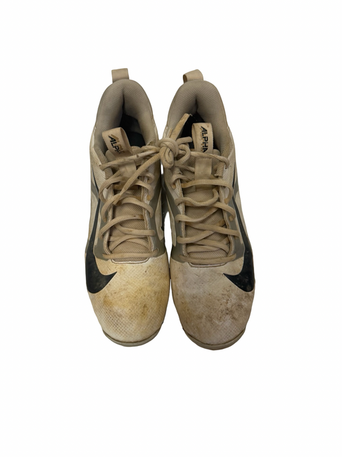 Vist Large View of Product Image Which is Used Nike Alpha Menace Shark 4 FN0028-100 Mens Football Cleats White Size 8