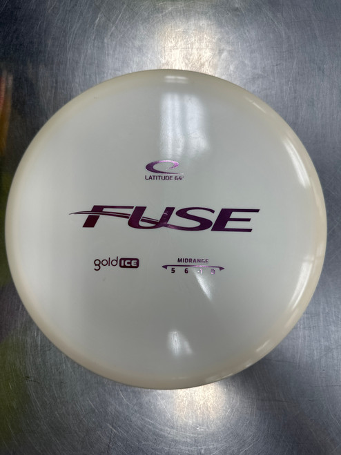 Vist Large View of Product Image Which is Used Latitude 64 GOLD ICE FUSE Disc Golf Mid Range White
