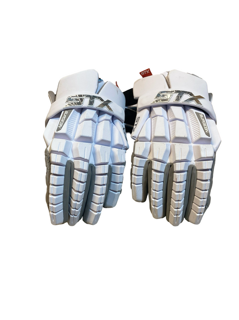Vist Large View of Product Image Which is Used STX SURGEON Lacrosse Gloves Mens White LG