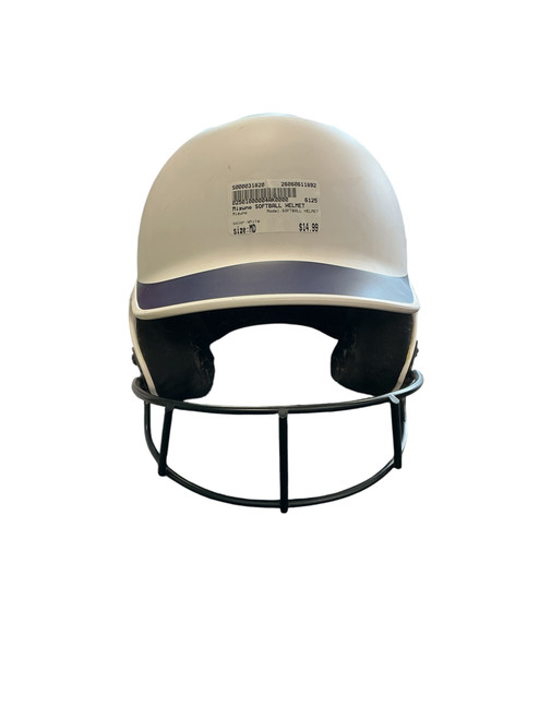 Vist Large View of Product Image Which is Used Mizuno SOFTBALL HELMET Batting Helmet w/Mask White MD