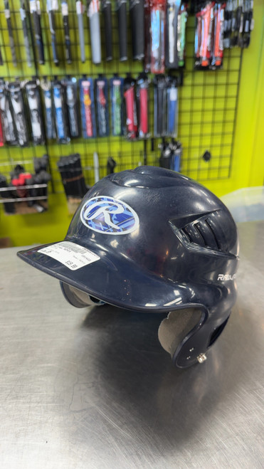 Vist Large View of Product Image Which is Used Rawlings REMIX Batting Helmet No Mask Navy Blue SM