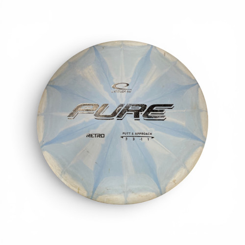 Vist Large View of Product Image Which is Used Latitude 64 PURE Disc Golf Putter Sky Blue