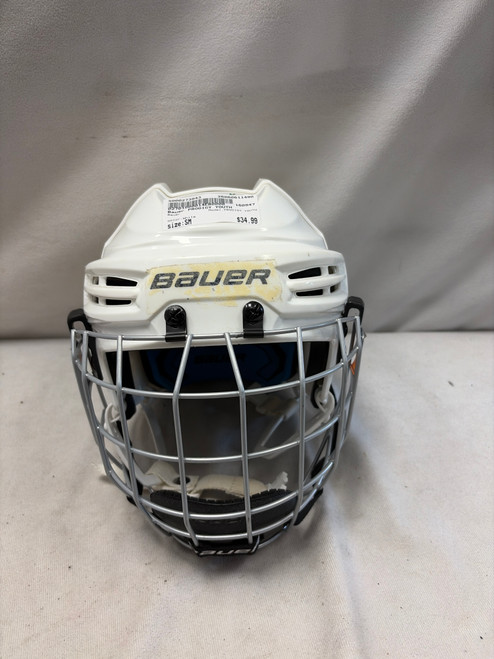 Vist Large View of Product Image Which is Used Bauer PRODIGY YOUTH Helmet Cage Combo White SM