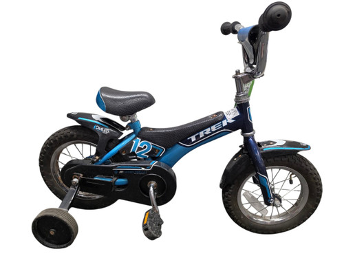 Vist Large View of Product Image Which is Used Trek Jet Training Wheel Bike Black/Blue 12"