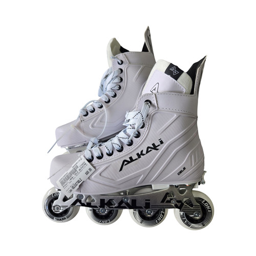 Vist Large View of Product Image Which is Used Alkali -NEW- CELE ADJUSTABLE 6-8 SKATES Roller Hockey Skates White Adjustable