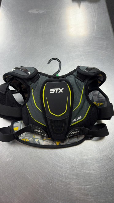Vist Large View of Product Image Which is Used STX STALLION 200+ Lacrosse Shoulder Pads Black SM