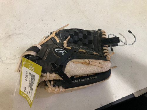 Vist Large View of Product Image Which is Used Rawlings HFP115BW RH Throw Fastpitch Gloves Black 11 1/2"