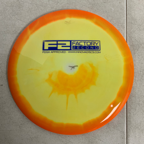 Vist Large View of Product Image Which is Used Innova FACTORY SECOND BOSS Disc Golf Driver Yellow 170g