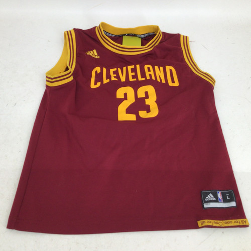 Vist Large View of Product Image Which is Used Adidas JAMES 23 CAVALIERS YTH LG JERSEY Basketball Youth Top Maroon LG