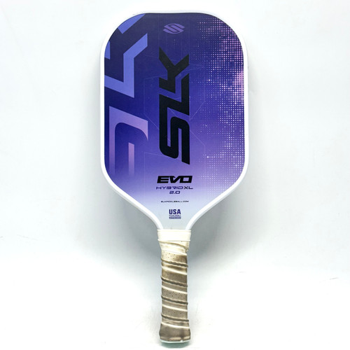 Vist Large View of Product Image Which is Used Selkirk EVO HYBRID XL Pickleball Racquet Purple